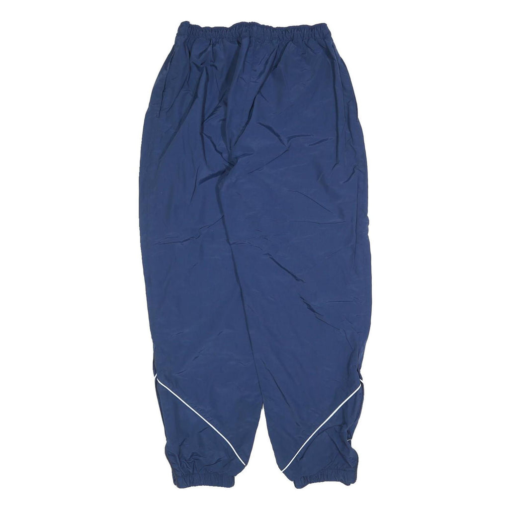 Mens Navy Blue Joggers L W32 L30 Relaxed Tapered Polyester Blend Track Pants