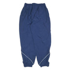 Mens Navy Blue Joggers L W32 L30 Relaxed Tapered Polyester Blend Track Pants
