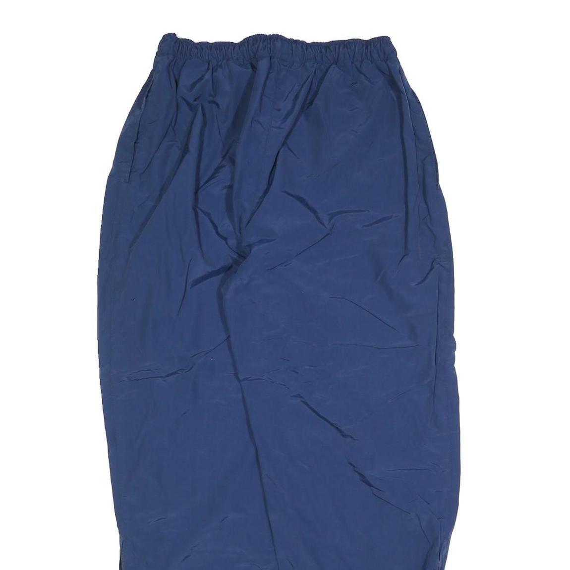 Mens Navy Blue Joggers L W32 L30 Relaxed Tapered Polyester Blend Track Pants