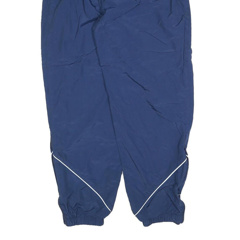 Mens Navy Blue Joggers L W32 L30 Relaxed Tapered Polyester Blend Track Pants