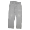 CARHARTT Mens Regular Fit Grey Cotton Blend Workwear Trousers W34 L30 Durable