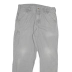 CARHARTT Mens Regular Fit Grey Cotton Blend Workwear Trousers W34 L30 Durable