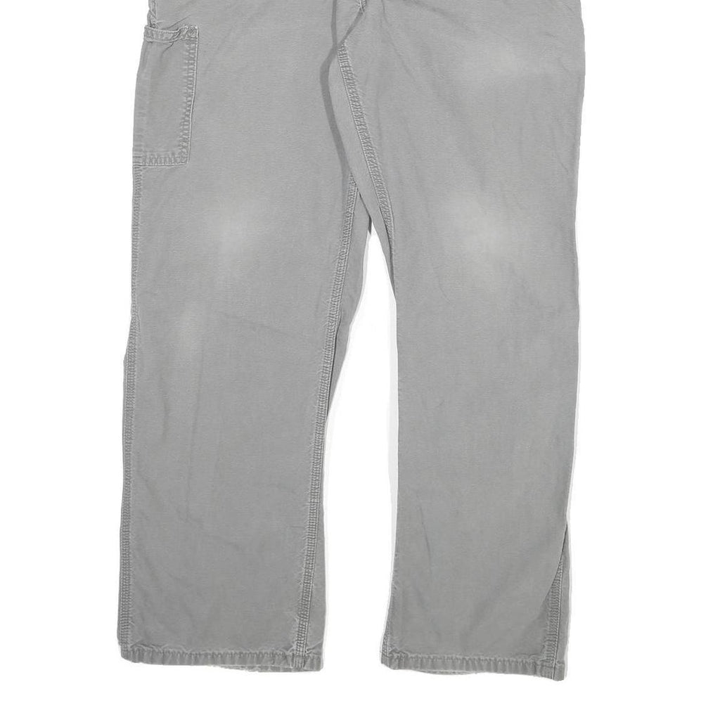 CARHARTT Mens Regular Fit Grey Cotton Blend Workwear Trousers W34 L30 Durable