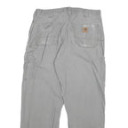 CARHARTT Mens Regular Fit Grey Cotton Blend Workwear Trousers W34 L30 Durable