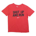 NIKE Mens Red Shut Up And Run Graphic T-Shirt M Short Sleeve Crew Neck