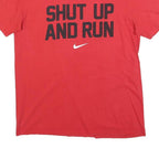NIKE Mens Red Shut Up And Run Graphic T-Shirt M Short Sleeve Crew Neck