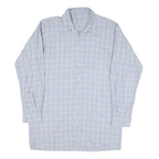 Mens Blue Check Shirt XL Long Sleeve Cotton Blend Casual Button Up