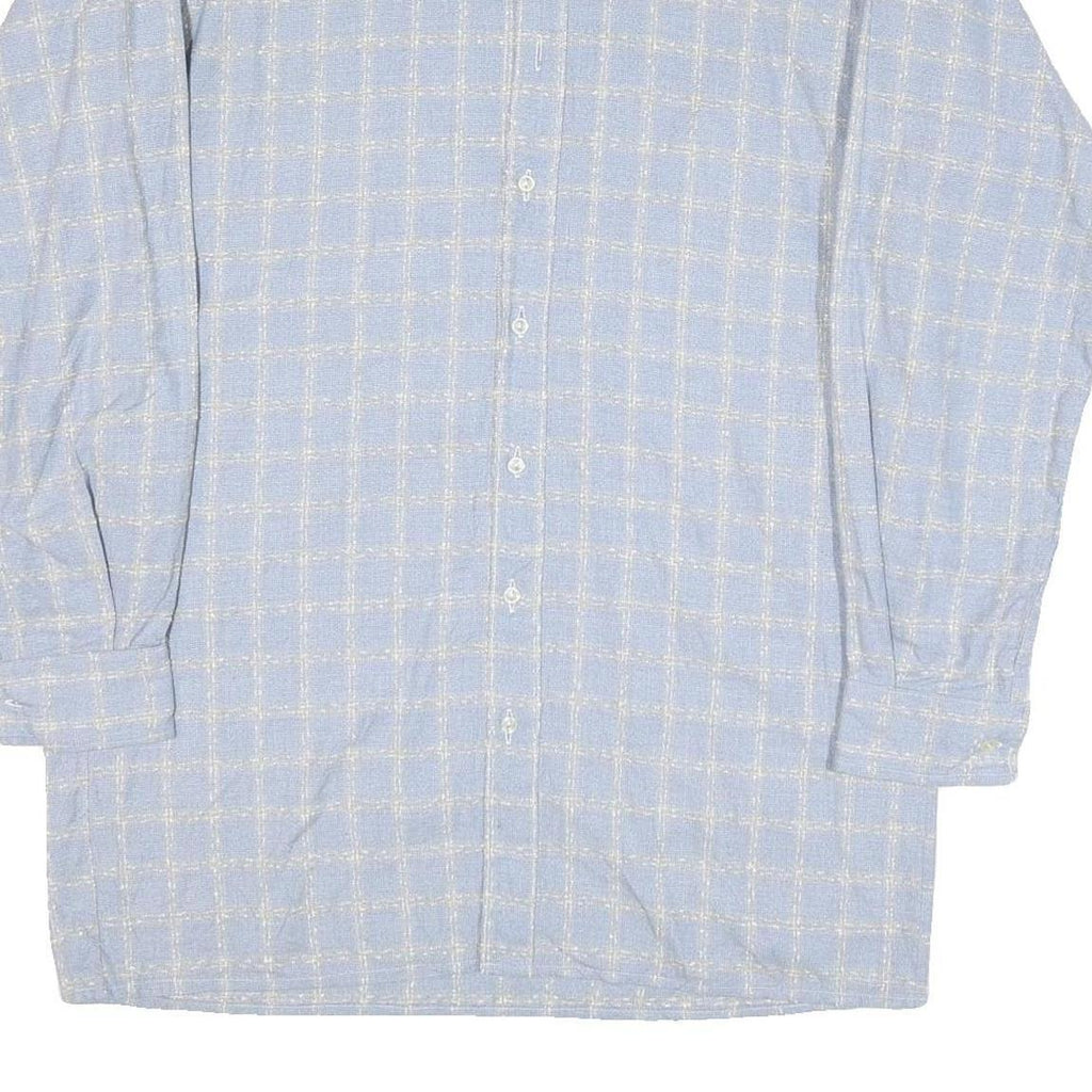 Mens Blue Check Shirt XL Long Sleeve Cotton Blend Casual Button Up