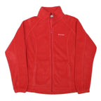 COLUMBIA Womens Red Zip Jacket L Polyester Blend Plain Outdoor Casual Warm
