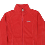 COLUMBIA Womens Red Zip Jacket L Polyester Blend Plain Outdoor Casual Warm