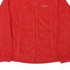 COLUMBIA Womens Red Zip Jacket L Polyester Blend Plain Outdoor Casual Warm