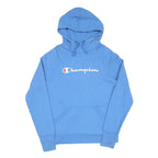 CHAMPION Mens Blue Pullover Hoodie XS Cotton Classic Logo Hoodie