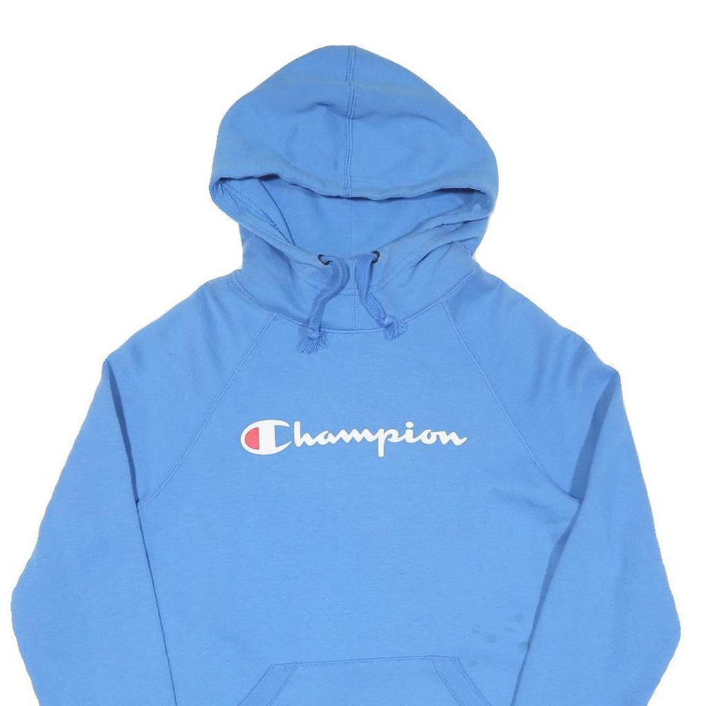 CHAMPION Mens Blue Pullover Hoodie XS Cotton Classic Logo Hoodie