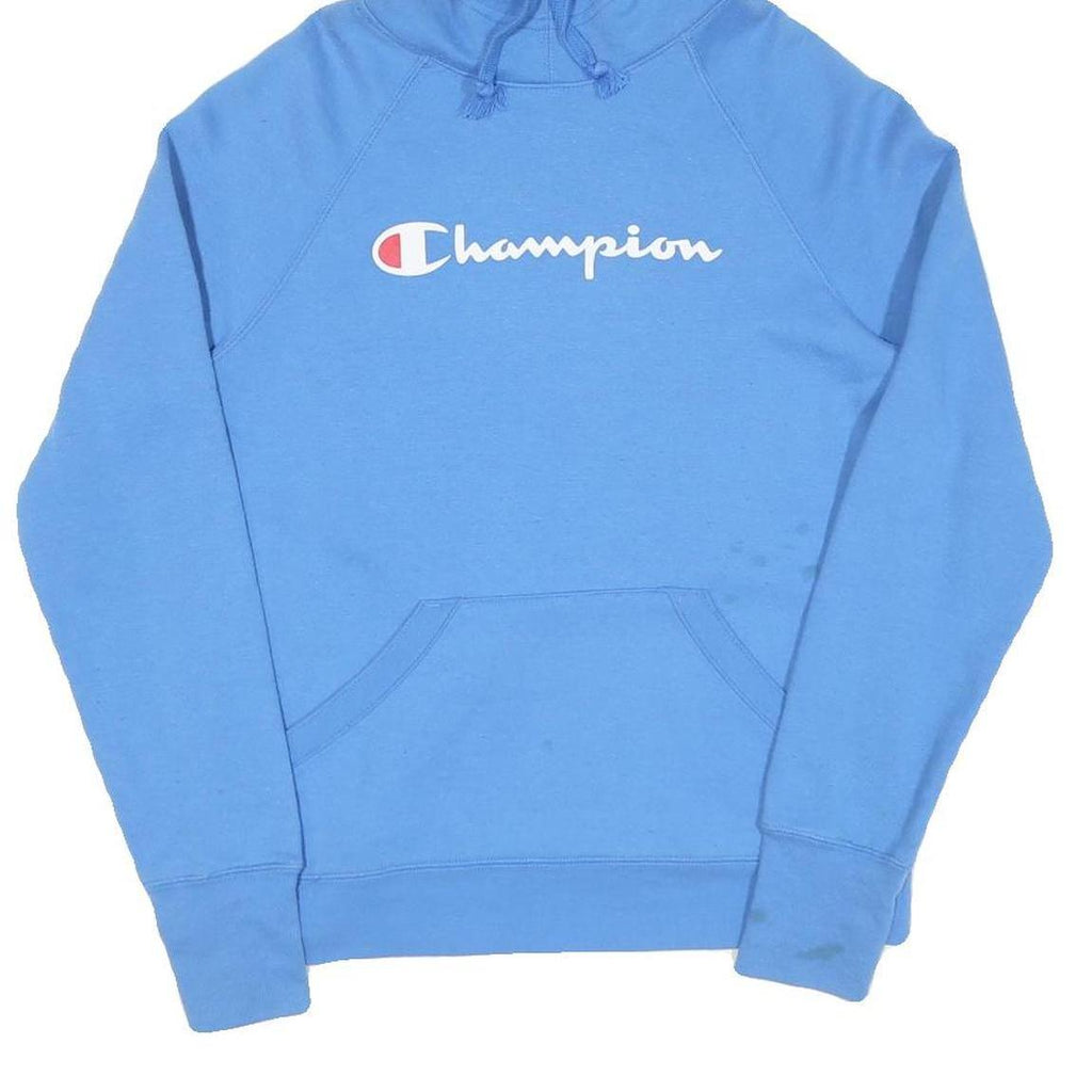 CHAMPION Mens Blue Pullover Hoodie XS Cotton Classic Logo Hoodie