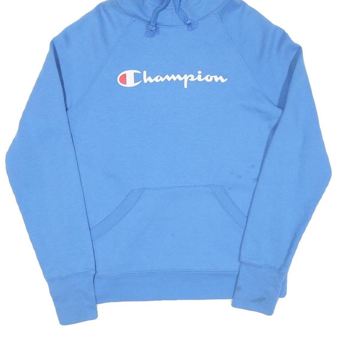 CHAMPION Mens Blue Pullover Hoodie XS Cotton Classic Logo Hoodie