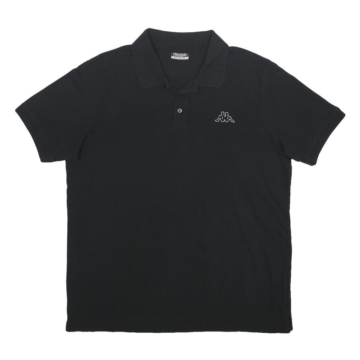 KAPPA Mens Black Polo Shirt XL Cotton Short Sleeve Classic Logo