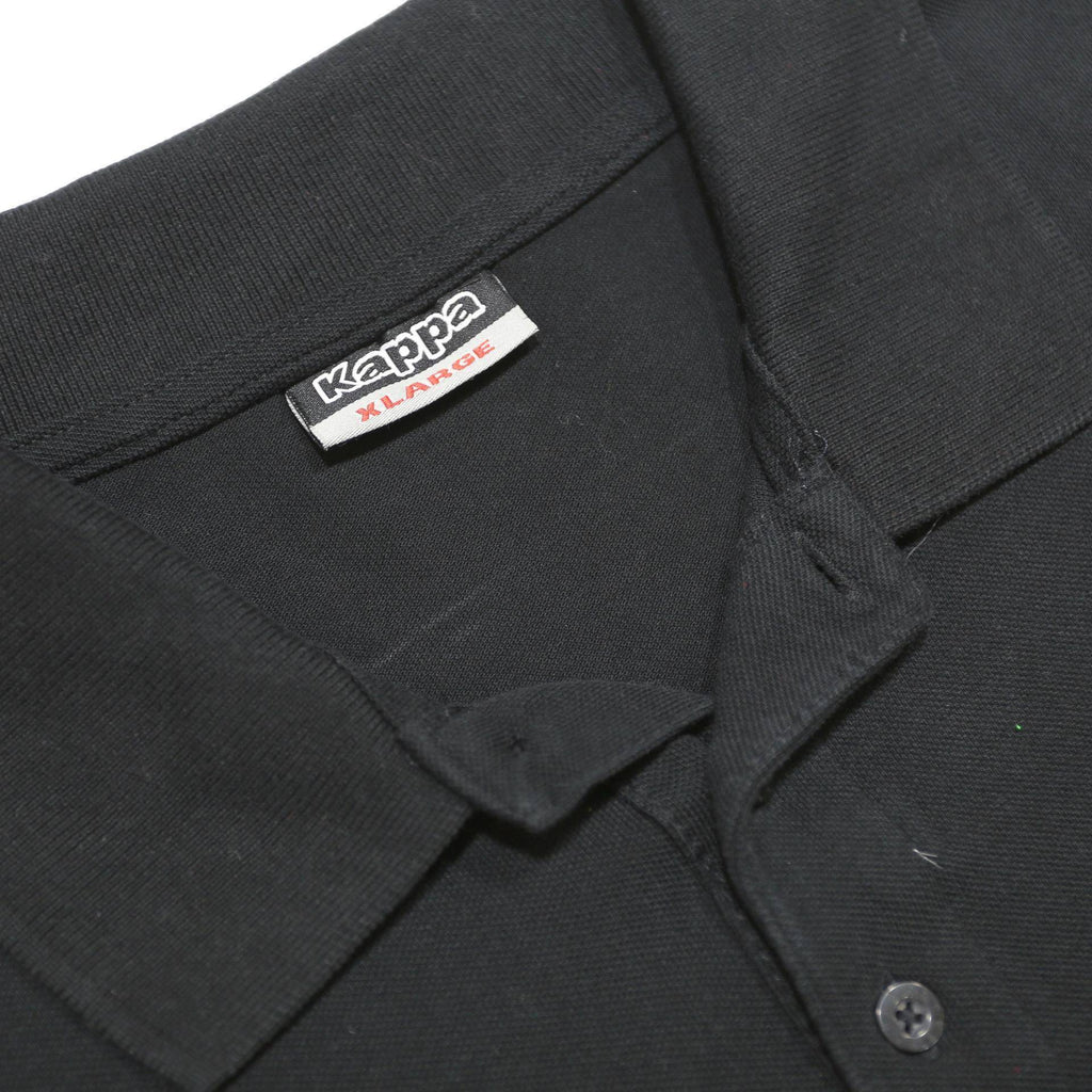 KAPPA Mens Black Polo Shirt XL Cotton Short Sleeve Classic Logo