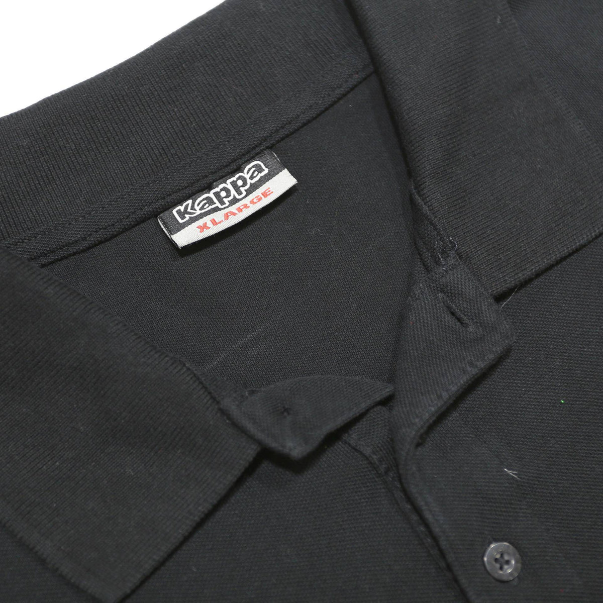 KAPPA Mens Black Polo Shirt XL Cotton Short Sleeve Classic Logo