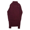 IT'S OUR TIME Womens Maroon Plain Roll Neck Basic Knit L Rayon Jumper