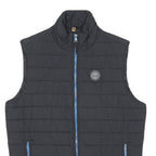 TIMBERLAND Mens Black Blue Zip Up Nylon Quilted Vest M Outdoor Casual Jacket