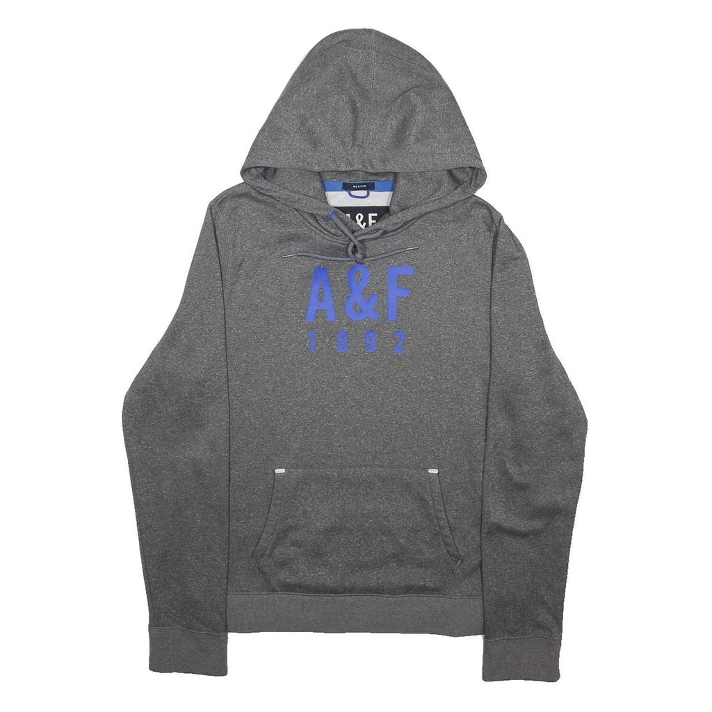 ABERCROMBIE & FITCH Mens Grey A&F 1892 Pullover Hoodie S Casual