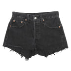 LEVI'S Womens Shorts Black Denim Cut-Off XS W24 Casual Summer Beachwear