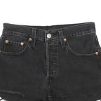 LEVI'S Womens Shorts Black Denim Cut-Off XS W24 Casual Summer Beachwear