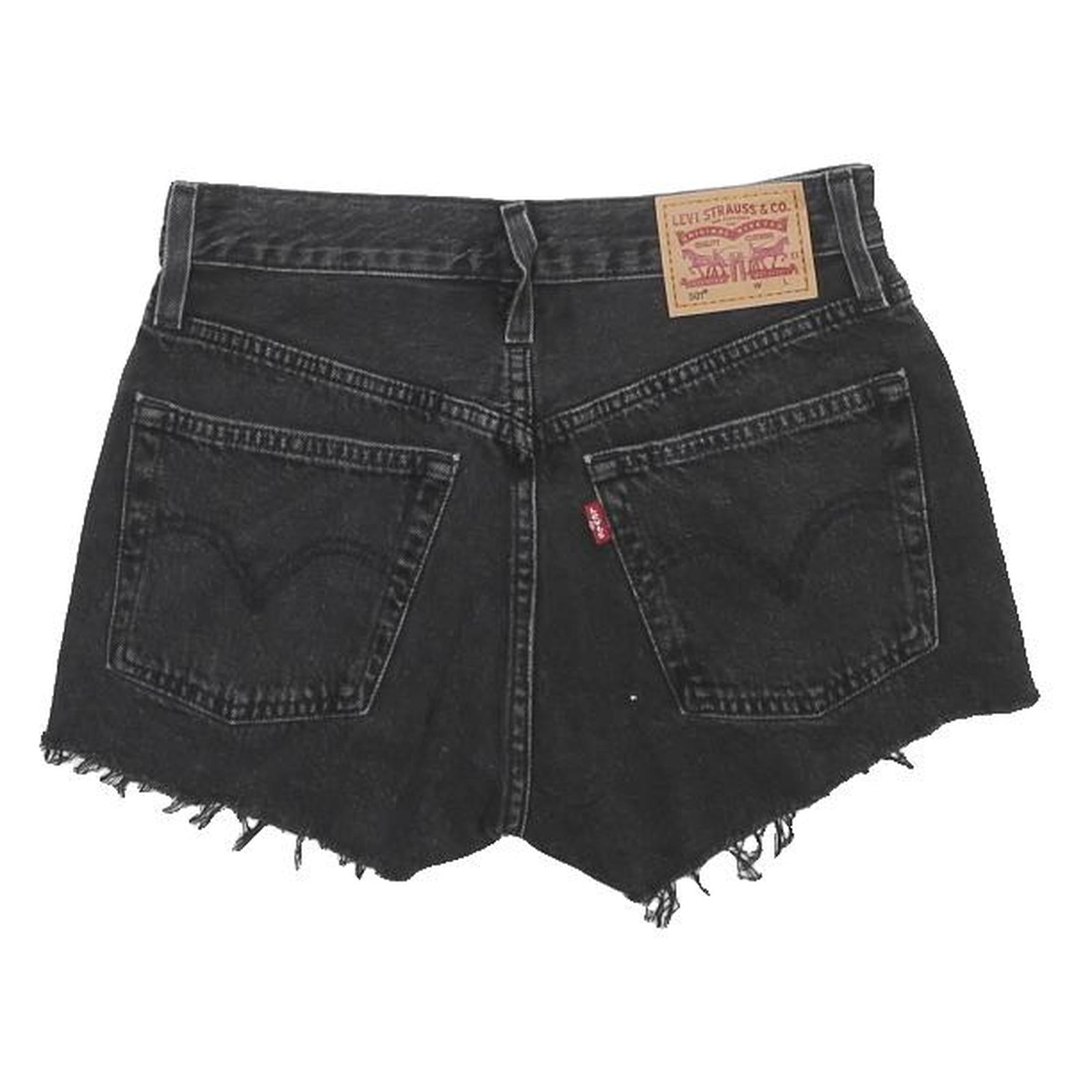 LEVI'S Womens Shorts Black Denim Cut-Off XS W24 Casual Summer Beachwear
