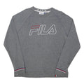 FILA Mens Grey Sweatshirt L Crew Neck Cotton Blend Pullover Casual