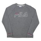 FILA Mens Grey Sweatshirt L Crew Neck Cotton Blend Pullover Casual