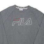 FILA Mens Grey Sweatshirt L Crew Neck Cotton Blend Pullover Casual