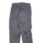 CHAPTER Boys Cotton Blend Grey Slim Drawstring Cargo Trousers W26 L30 Casual