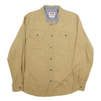 WRANGLER Mens Beige Casual Shirt M Cotton Long Sleeve Button Closure