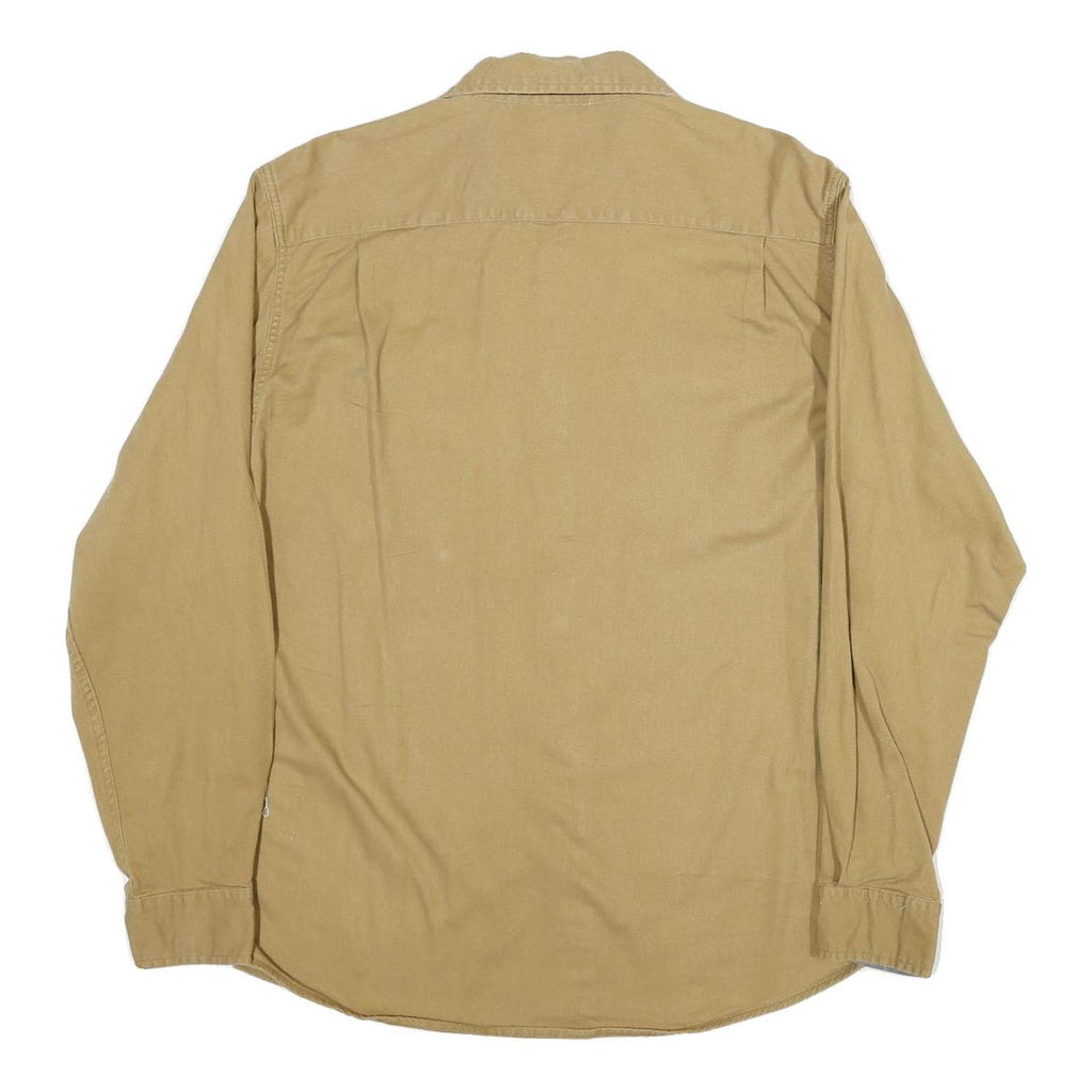 WRANGLER Mens Beige Casual Shirt M Cotton Long Sleeve Button Closure