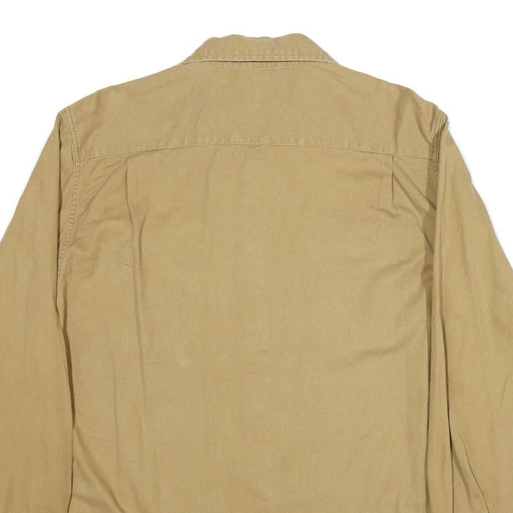 WRANGLER Mens Beige Casual Shirt M Cotton Long Sleeve Button Closure