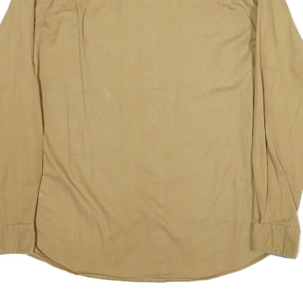 WRANGLER Mens Beige Casual Shirt M Cotton Long Sleeve Button Closure