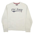 OLD NAVY Womens Cream Cotton Blend Crew Neck Sweatshirt L Vintage Logo 94