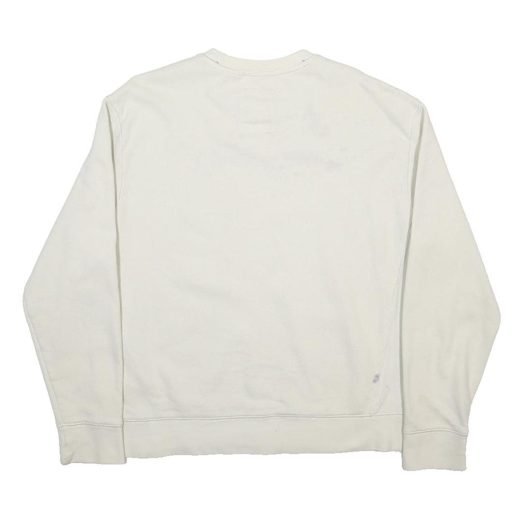 OLD NAVY Womens Cream Cotton Blend Crew Neck Sweatshirt L Vintage Logo 94