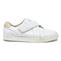 CALVIN KLEIN Mens White Leather Strap Trainers UK 7.5 Casual Slip-On Shoes