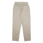 TOMMY HILFIGER Womens Cotton Beige Regular Leg Trousers W27 L32 Classic Zip