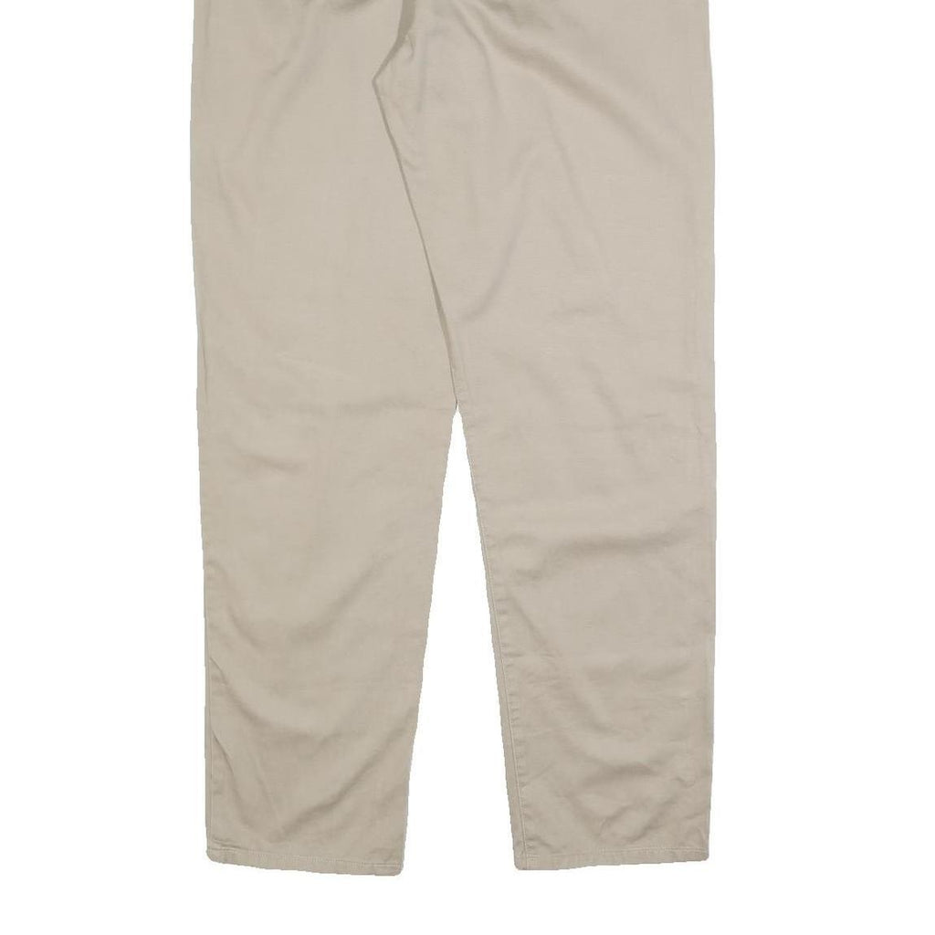 TOMMY HILFIGER Womens Cotton Beige Regular Leg Trousers W27 L32 Classic Zip