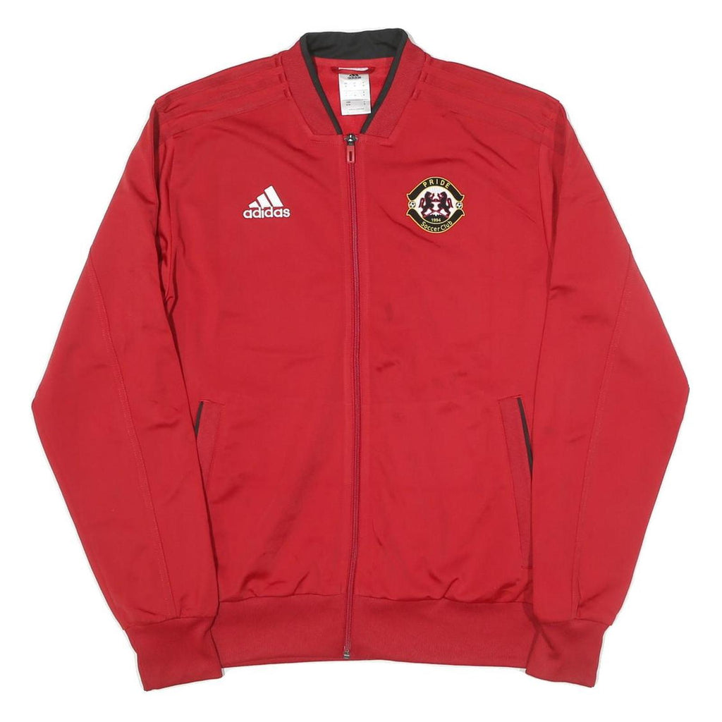 ADIDAS Mens Red Soccer Club Jacket M Polyester Blend Zip Track Sportswear