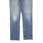 CARHARTT Mens Blue Regular Straight Denim Light Wash Jeans W34 L32 Zip Closure