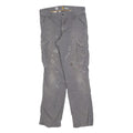 CARHARTT Mens Cotton Blend Grey Relaxed Cargo Trousers W32 L31 Durable Workwear