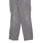 CARHARTT Mens Cotton Blend Grey Relaxed Cargo Trousers W32 L31 Durable Workwear