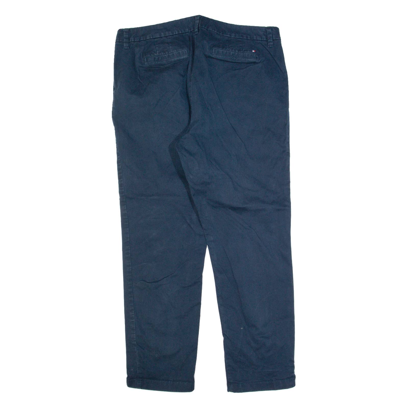 TOMMY HILFIGER Chino Womens Trousers Blue Slim Straight W36 L28