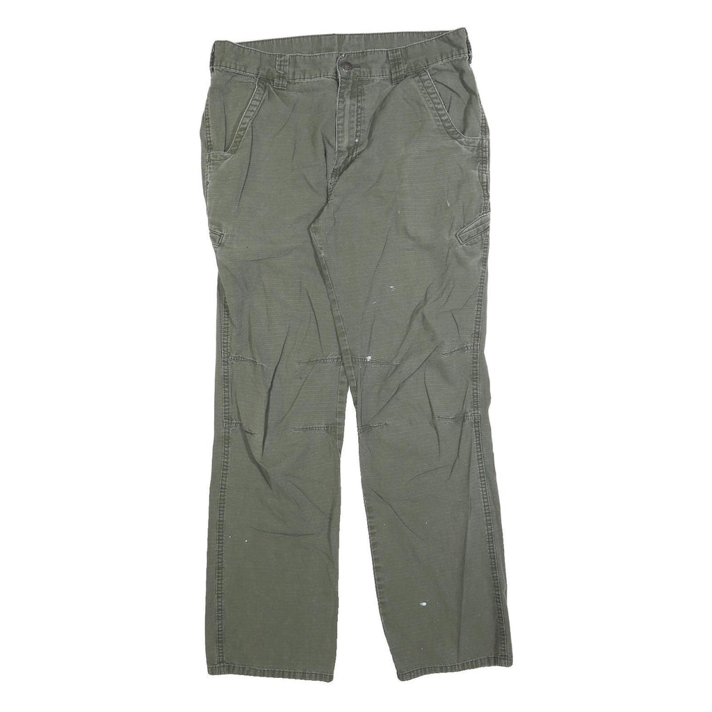 DICKIES Mens Cotton Blend Green Regular Fit Straight Leg Trousers W34 L30