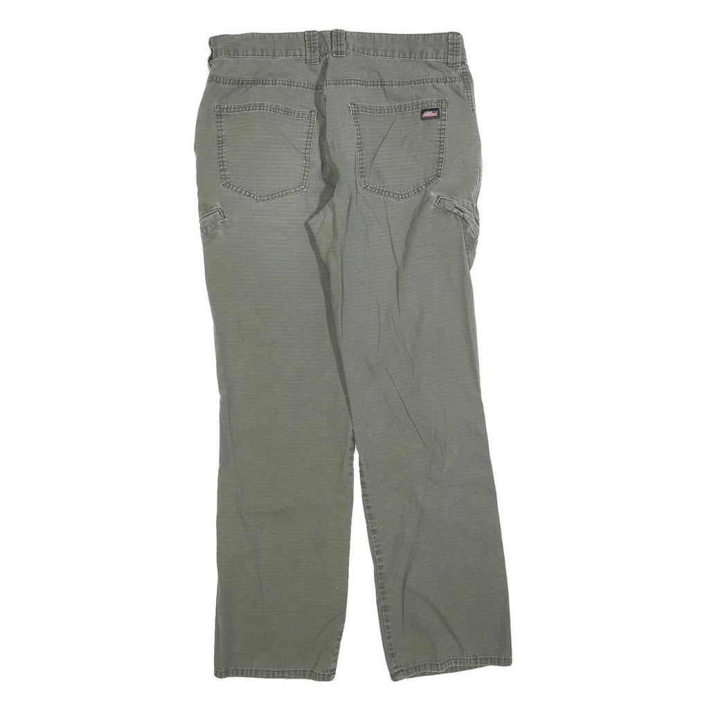 DICKIES Mens Cotton Blend Green Regular Fit Straight Leg Trousers W34 L30