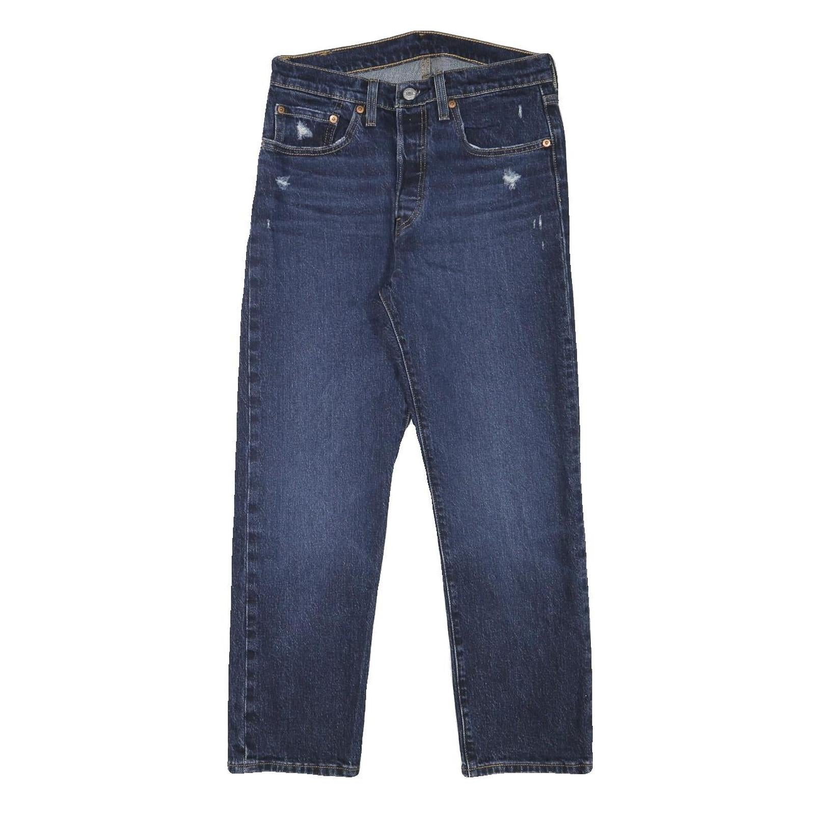 LEVI'S 501 Womens Jeans Blue Cotton Blend Regular Straight Medium W28 L25