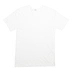 Mens White Plain Cotton T-Shirt S Short Sleeve V-Neck Basic Casual Top
